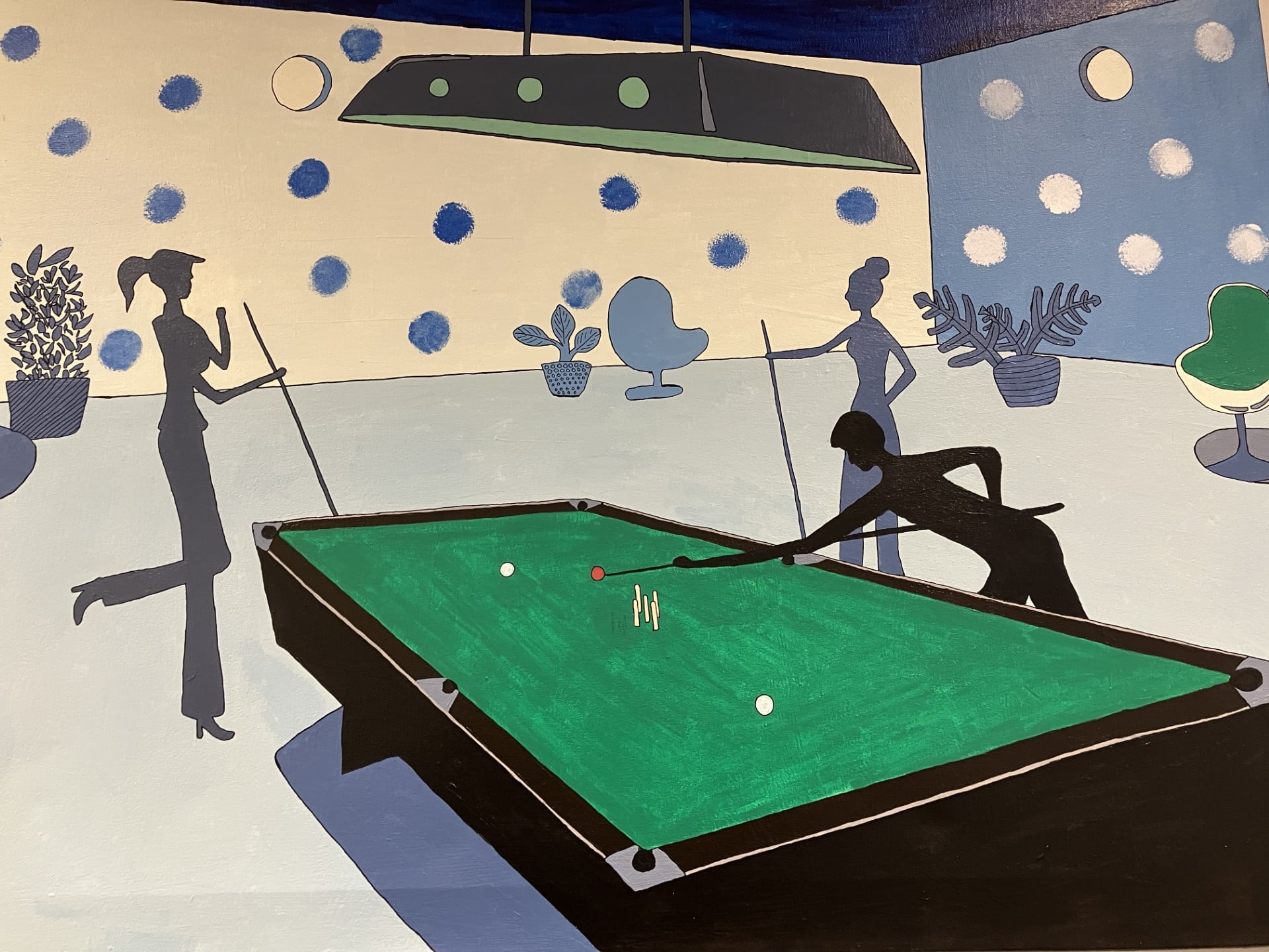 Maleri af Pernille Britt Lund, medlem af Bogense Billardklub, 2026